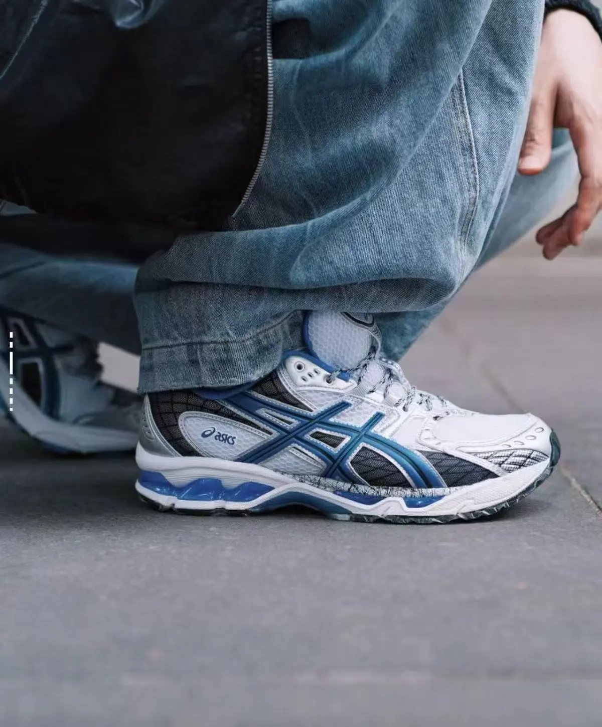 Asics Gel-Kayano 14 White Blue Black Running Shoes - 12