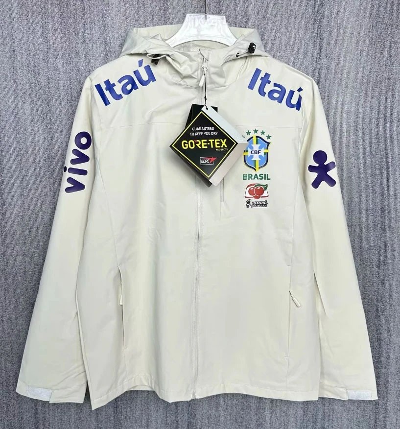 Thin Brazilian white windbreaker