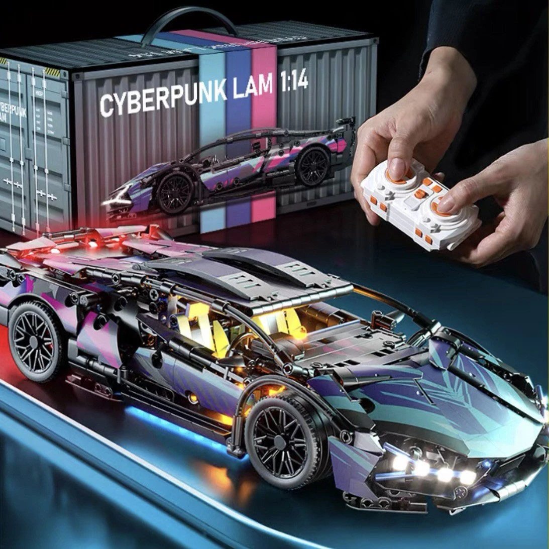 Blocks Cyberpunk 911 Lamborghini Sky Gini Sports Car Kids Toy RC Car Model
