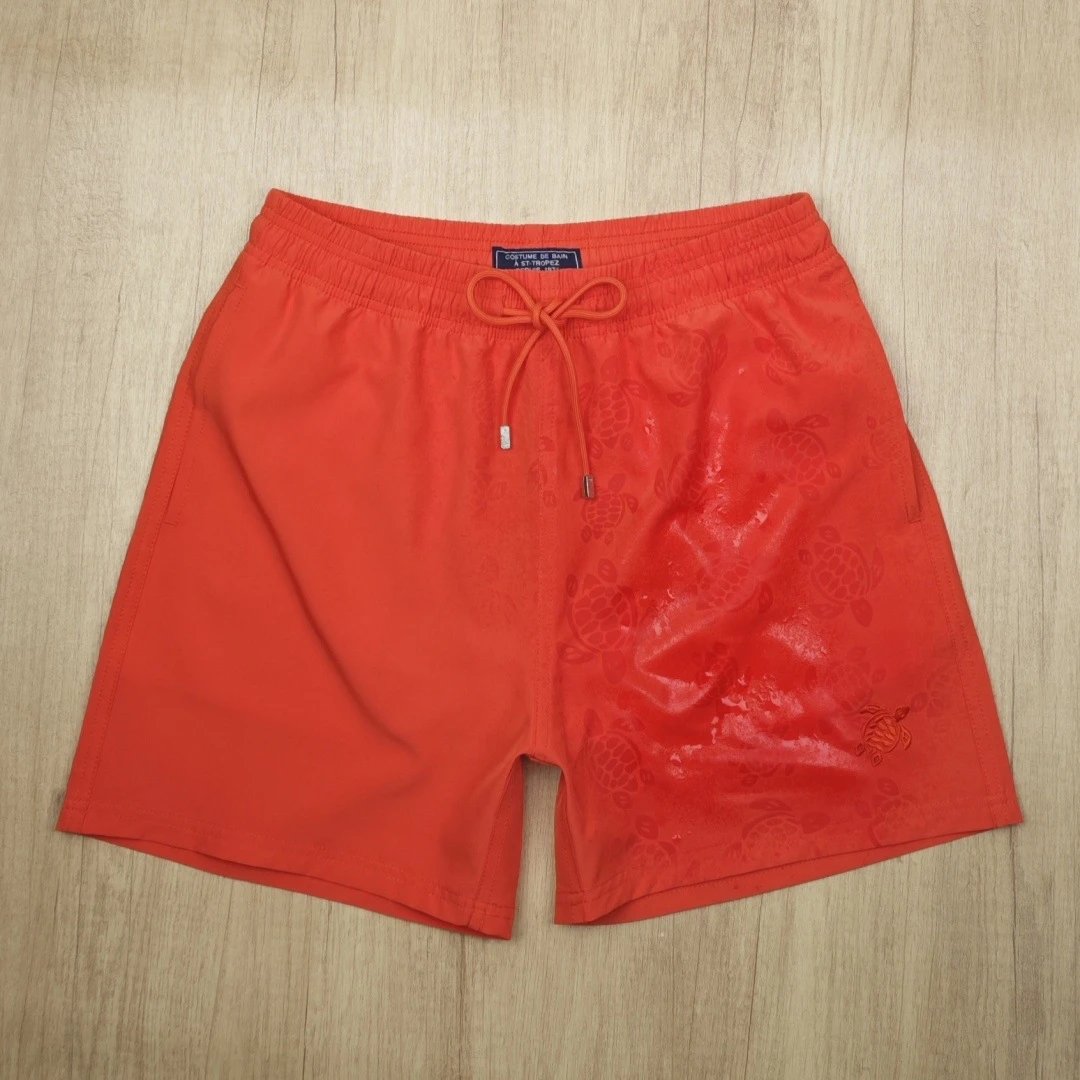 Design Costume de Bain à St-Tropez Turtle Print Orange Swim Trunks Swimwear - 8