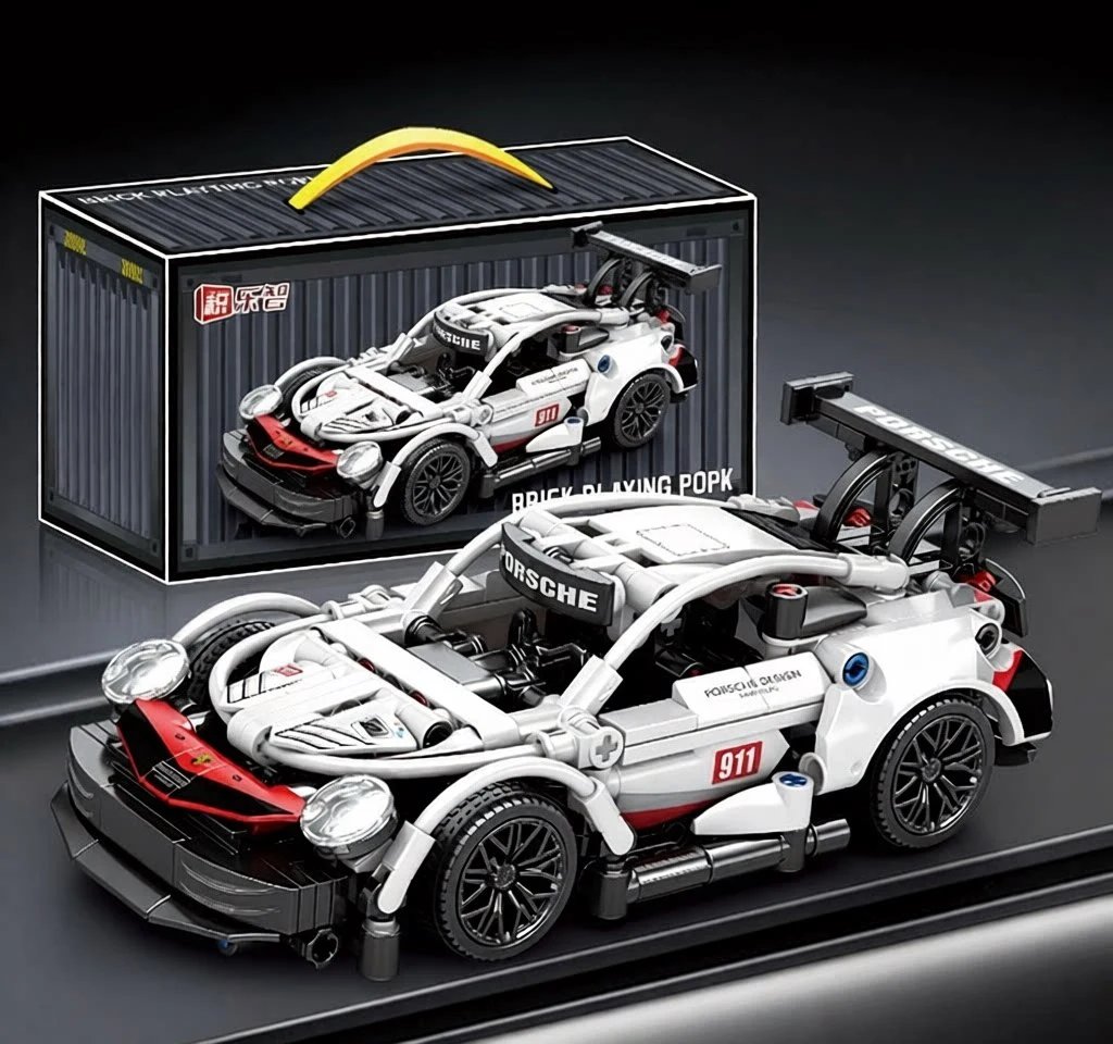 Unbranded Uncategorized 1:14 Cyberpunk Sports Car Building Block Set — 1:20 Porsche 911 [Container Box]