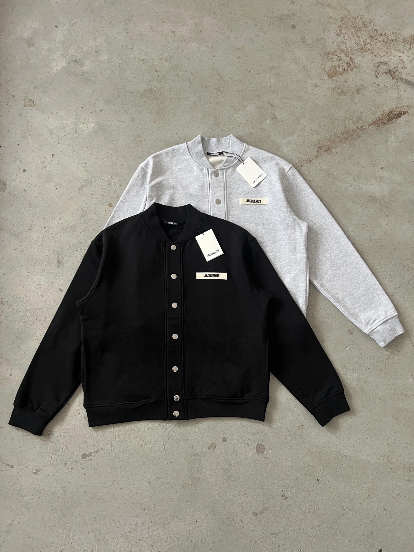 Jacquemus Bomber Cardigan Light Gray Outerwear - 16
