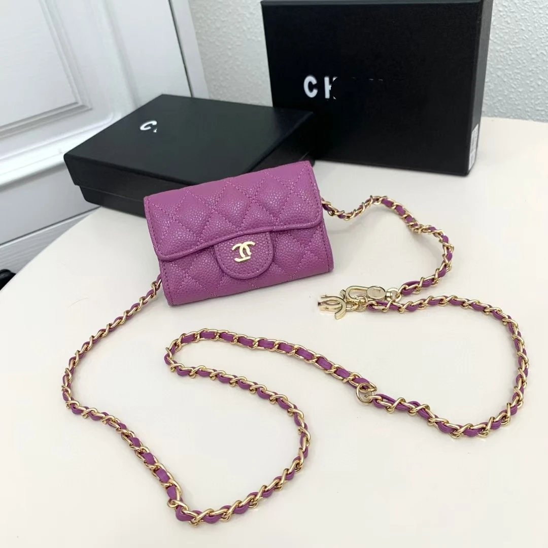 Chanel Mini Flap Bag Red Caviar Leather with Gold-Tone Chain Strap Shoulder Bags - 4