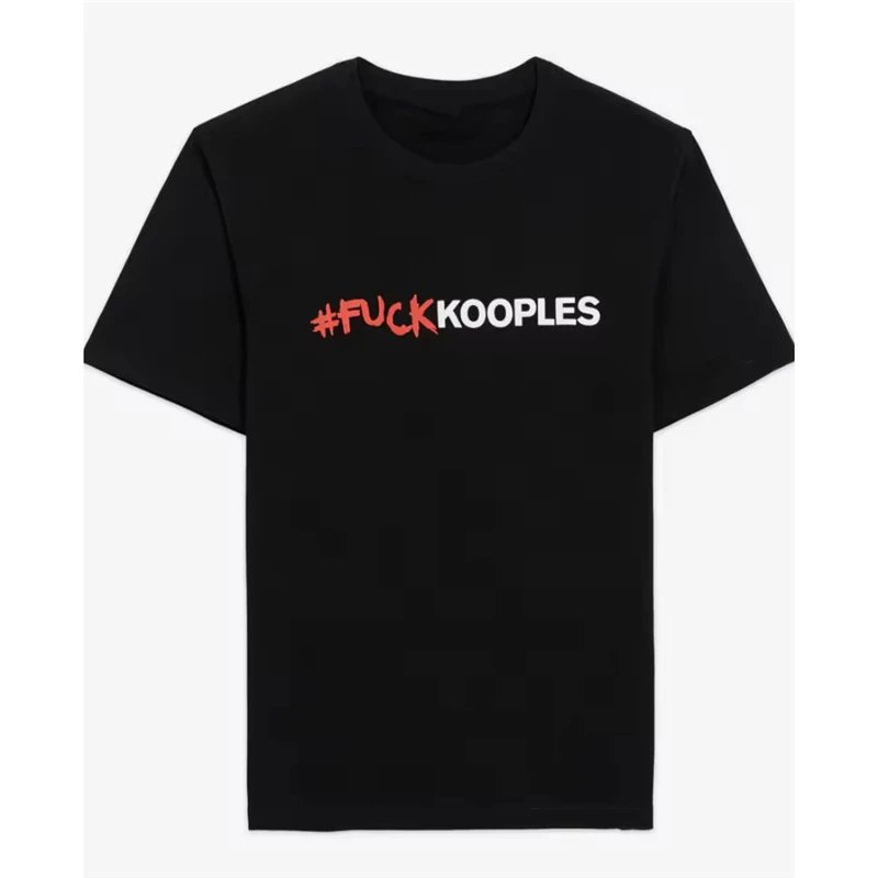 The Kooples T-Shirts Short-Sleeve Graphic Print Crewneck T-Shirt — 15-Black