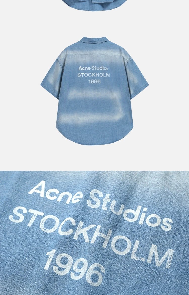 Acne Studios Distressed Logo Print White T-Shirt - 41