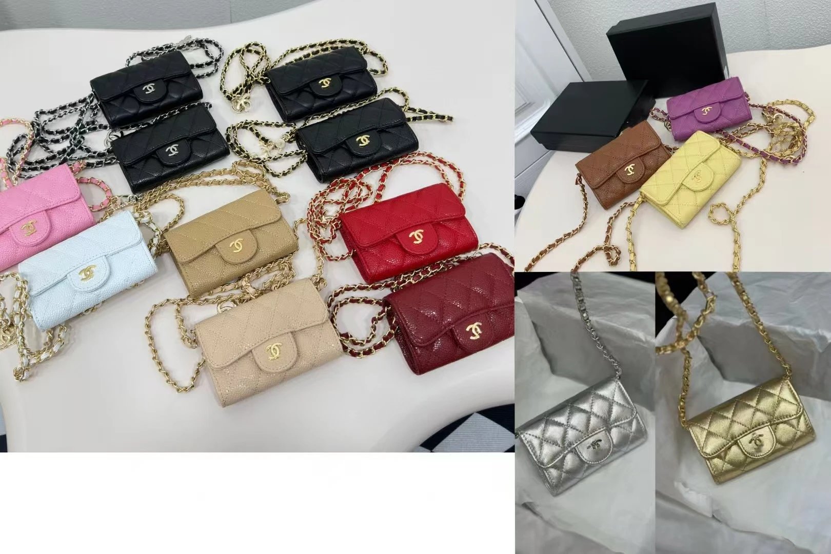 Chanel Mini Flap Bag Red Caviar Leather with Gold-Tone Chain Strap Shoulder Bags - 2