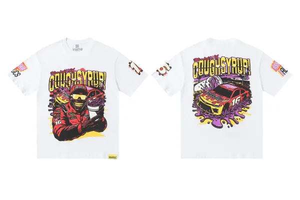 Design Cough Syrup Graphic Print White T-Shirt - 1