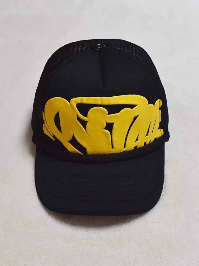 Syna World Hats Mesh trucker cap with raised logo and rope trim product detail image 12