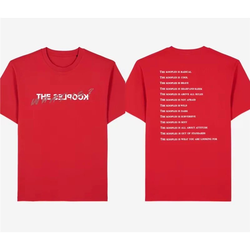 The Kooples T-Shirts Short-Sleeve Graphic Print Crewneck T-Shirt — Red
