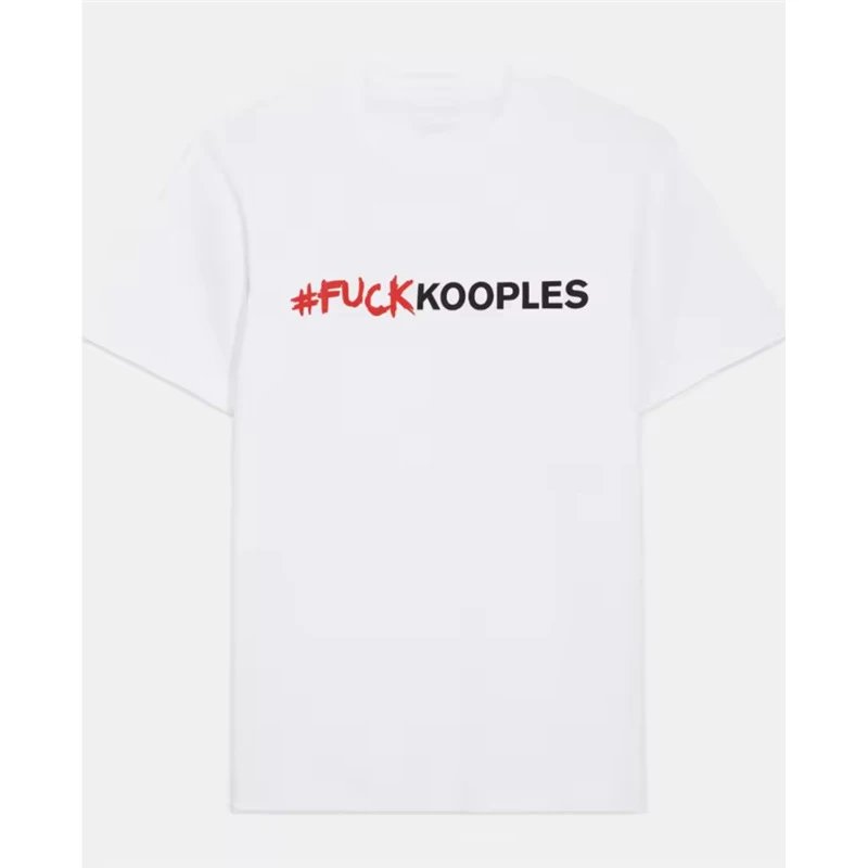 The Kooples T-Shirts Short-Sleeve Graphic Print Crewneck T-Shirt — 10-White