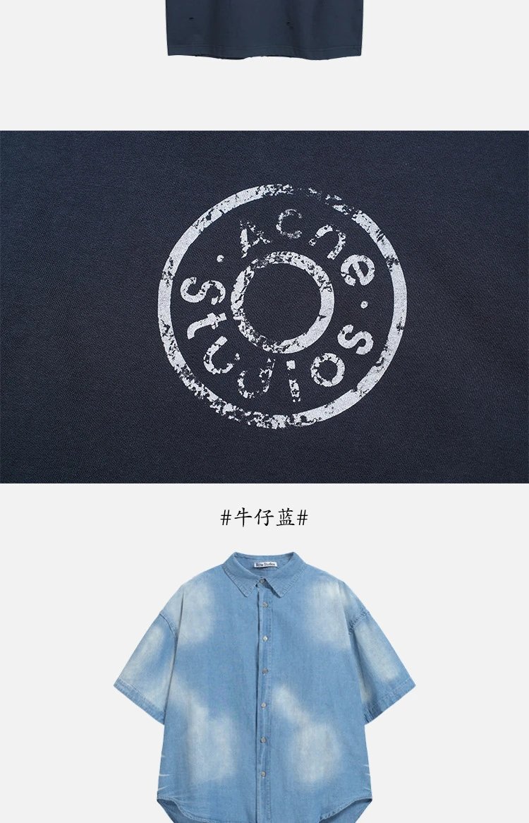 Acne Studios Distressed Logo Print White T-Shirt - 40