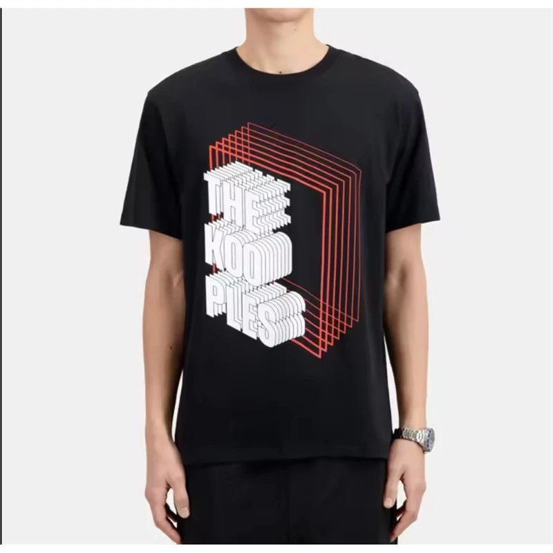 The Kooples T-Shirts Short-Sleeve Graphic Print Crewneck T-Shirt — 5-Black