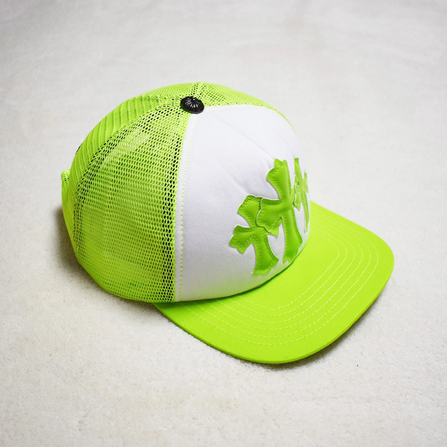 Chrome Hearts Camo Snapback Cap with Orange Logo Hats - 36