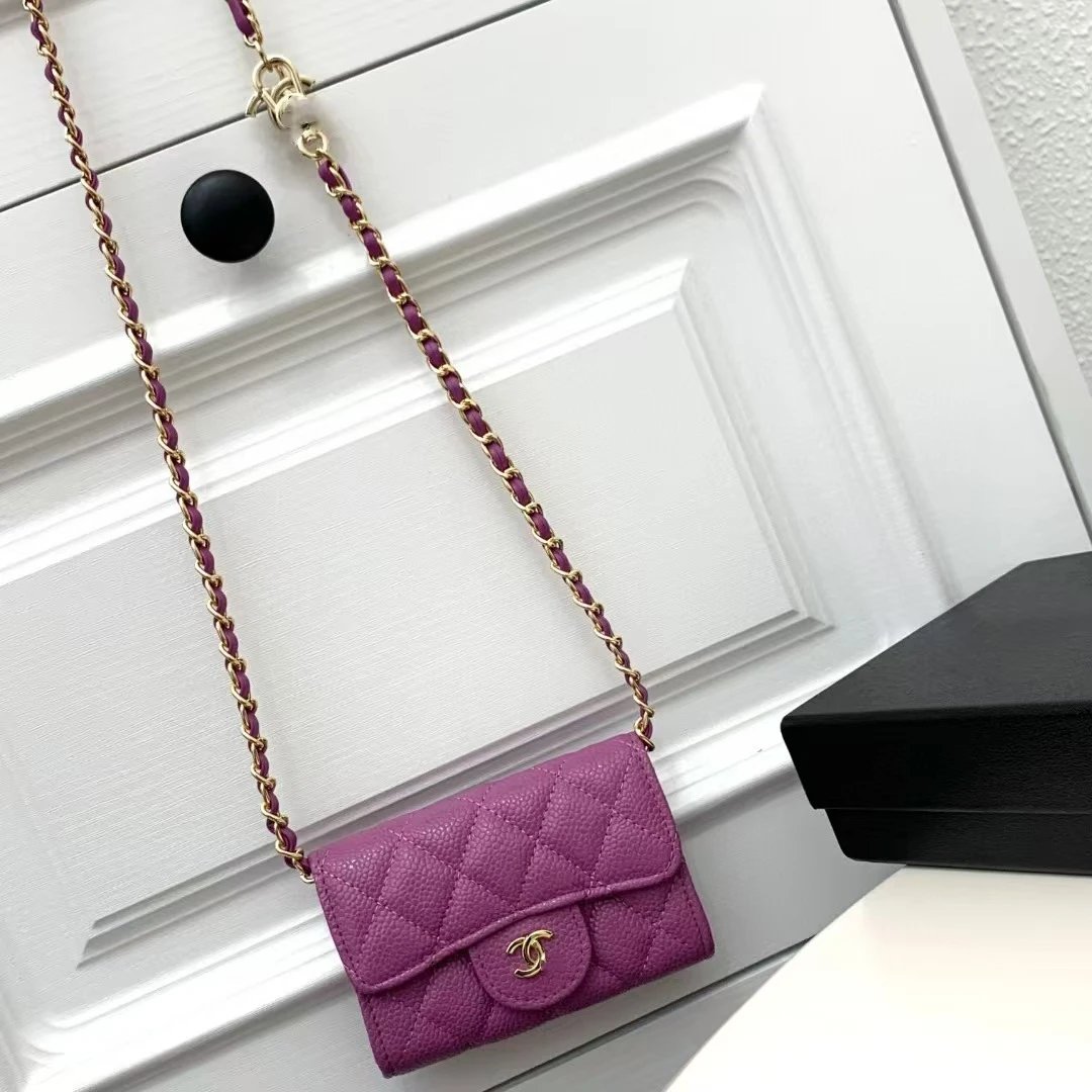 Chanel Mini Flap Bag Red Caviar Leather with Gold-Tone Chain Strap Shoulder Bags - 3