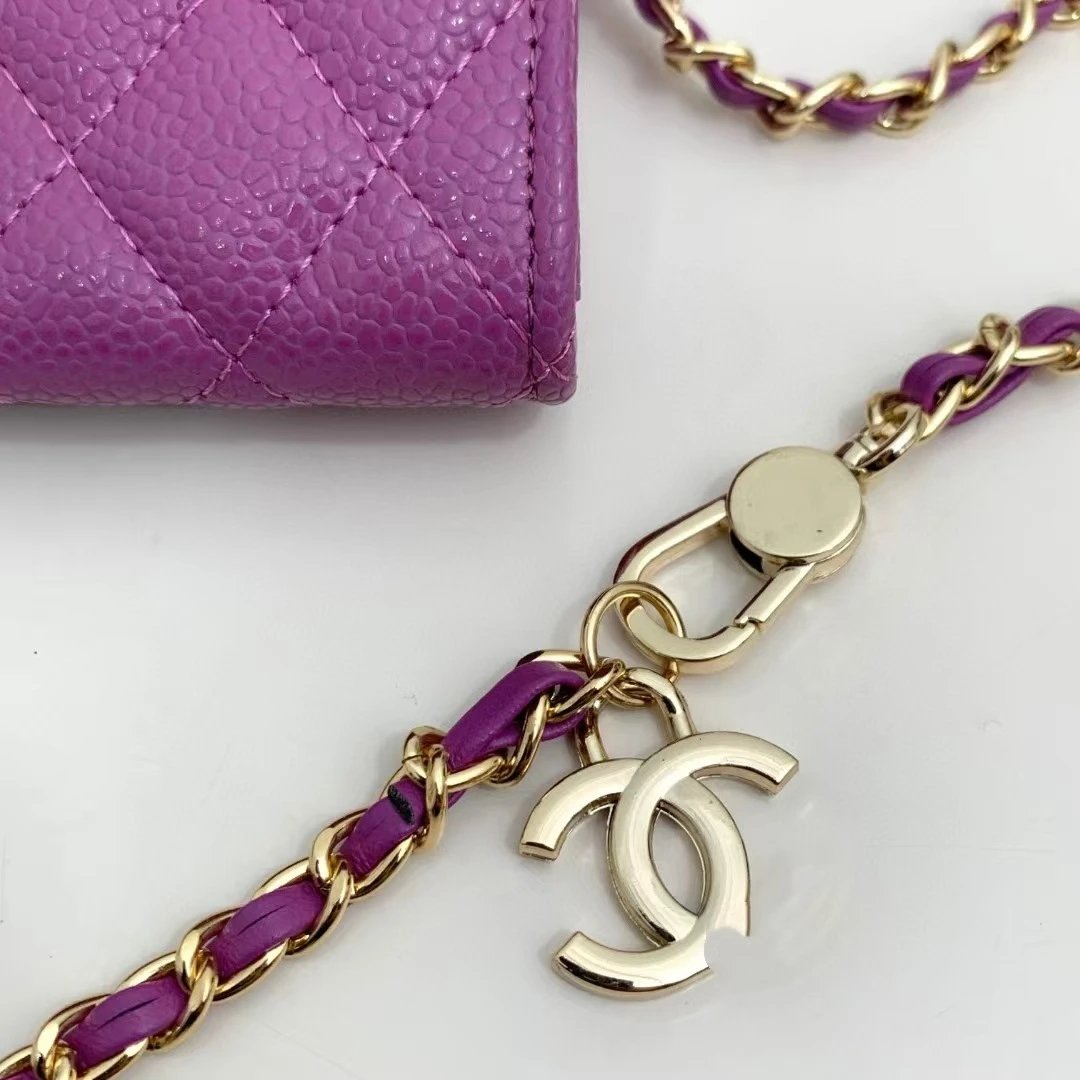 Chanel Mini Flap Bag Red Caviar Leather with Gold-Tone Chain Strap Shoulder Bags - 11