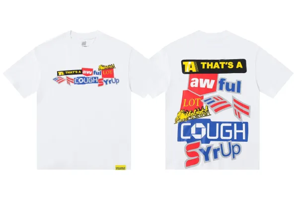 Design That's A Awful Lot Of Cough Syrup White T-Shirt - 1