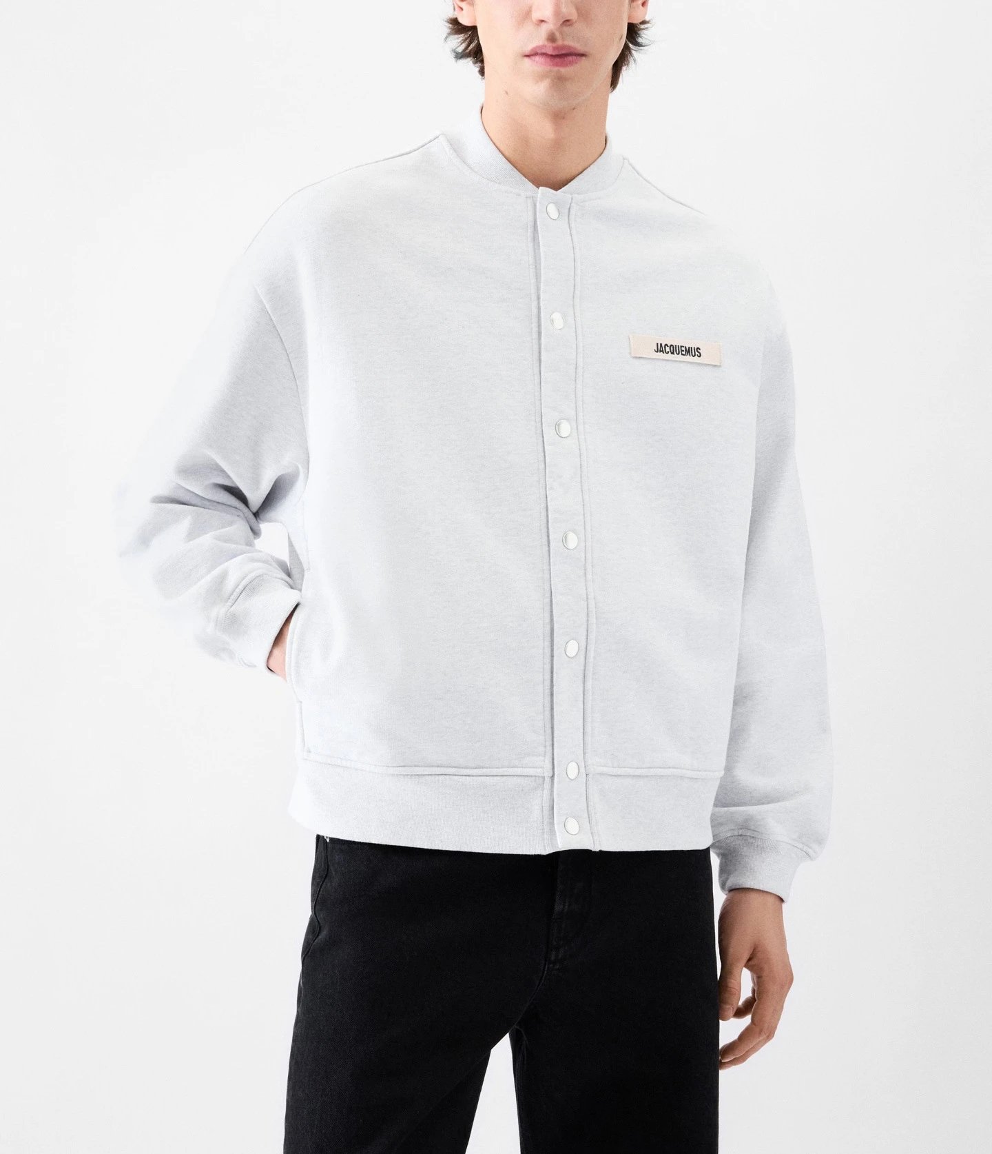 Jacquemus Bomber Cardigan Light Gray Outerwear - 15