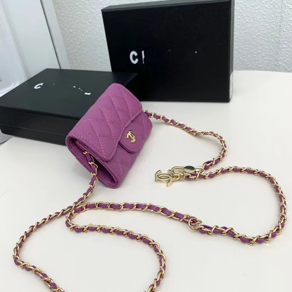 Chanel Mini Flap Bag Red Caviar Leather with Gold-Tone Chain Strap Shoulder Bags - 6