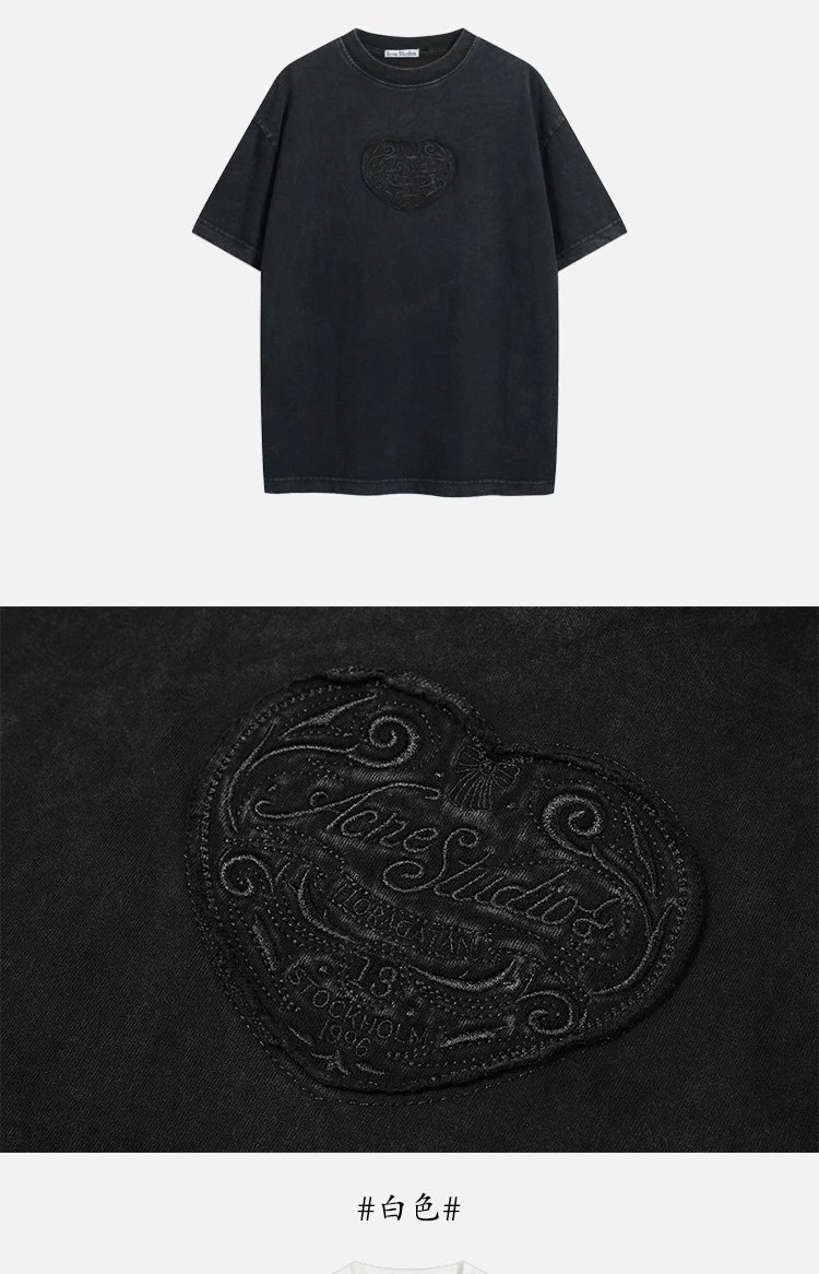 Acne Studios Distressed Logo Print White T-Shirt - 30