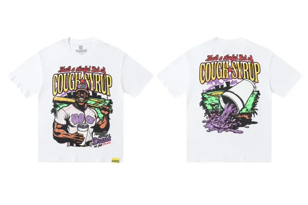 That's A Awful Lot Of Cough Syrup x Alo 'Cough Syrup' Graphic T-Shirt White - 1