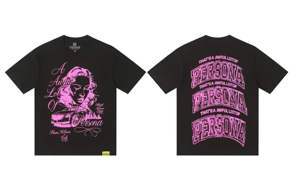 Design That's A Awful Lot Of Black Pride T-Shirt Black with Neon Pink Graphic T-Shirts - 1