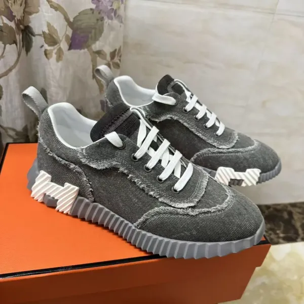 Hermès H-Boot Denim Gray Sneakers - 1