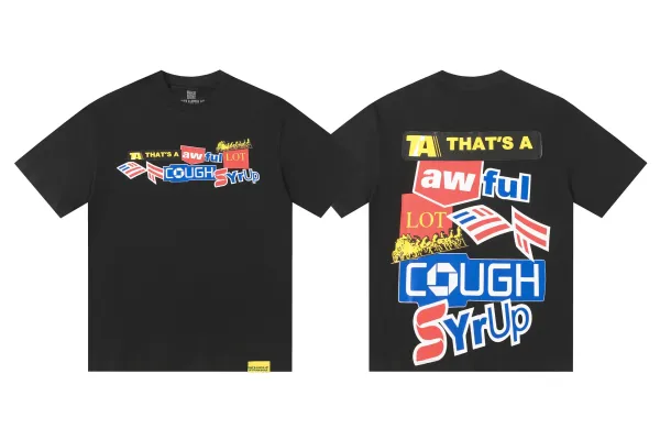 Design That's A Awful Lot Of Cough Syrup Graphic T-Shirt Black T-Shirts - 1