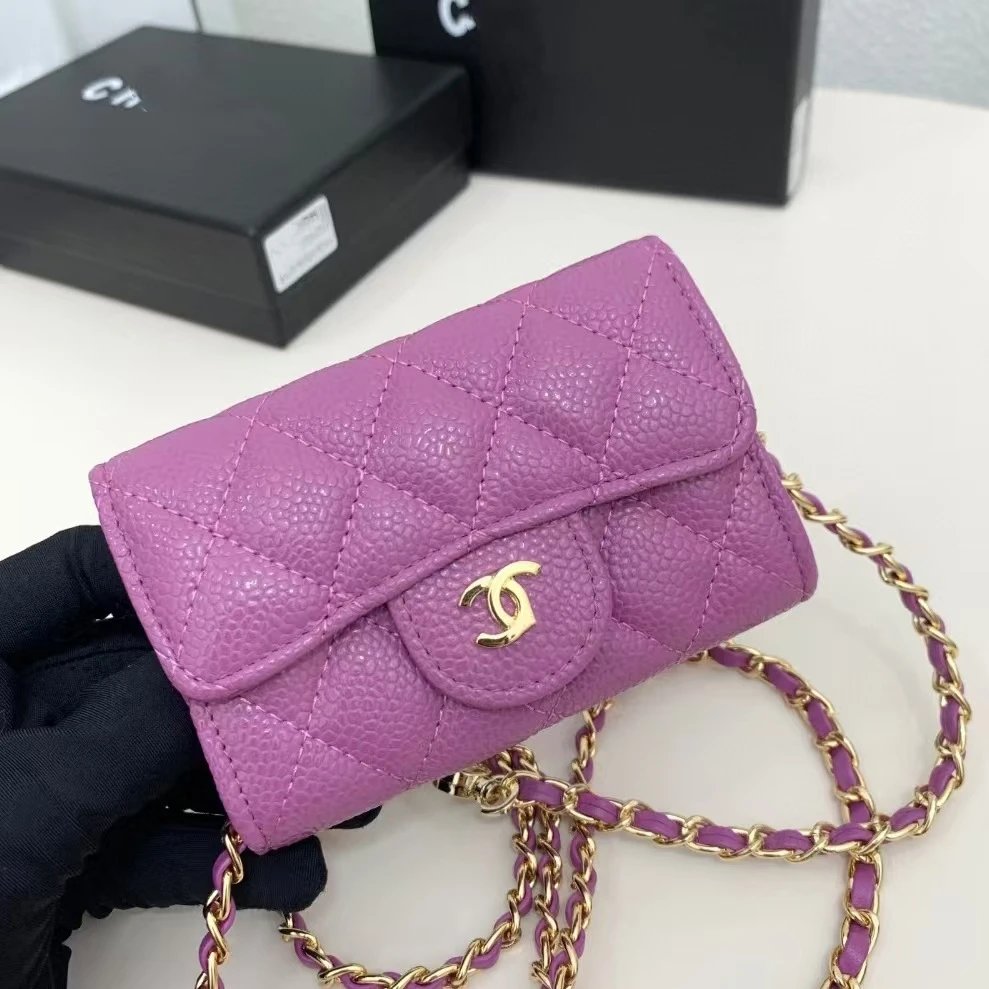 Chanel Mini Flap Bag Red Caviar Leather with Gold-Tone Chain Strap Shoulder Bags - 5
