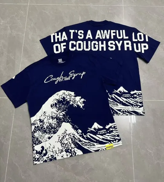 Design That's A Awful Lot Of Cough Syrup Multicolor Graphic T-Shirt - 12