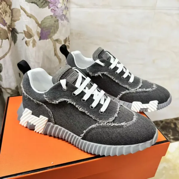 Hermès H-Boot Denim Gray Sneakers - 1