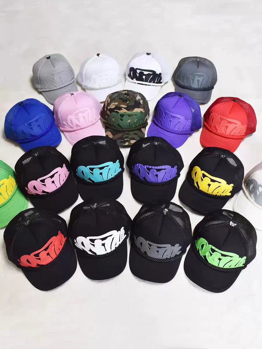 Design Trucker Cap with Teal Graffiti Logo Black Baseball Cap - 2