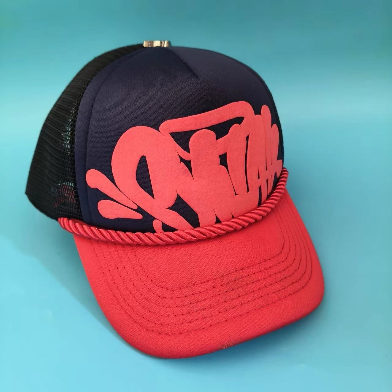 Design Graffiti Trucker Cap Red and Navy Baseball Cap Hats Baseball Cap