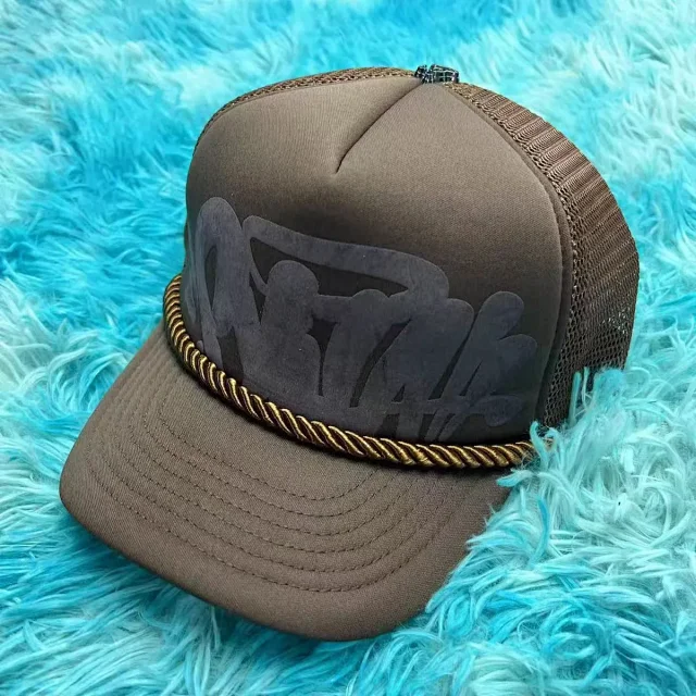 Syna World Hats Mesh trucker cap with raised logo and rope trim product detail image 13