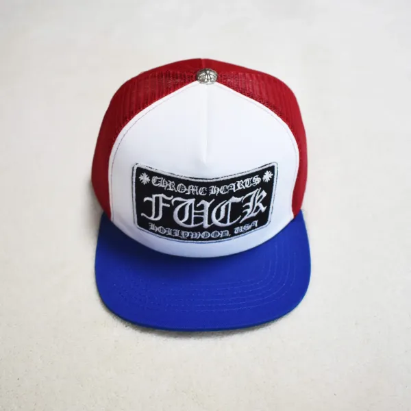 Chrome Hearts Fuck Trucker Hat Red White Blue - 1