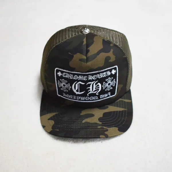 Chrome Hearts Camo Trucker Hat Army Green - 1