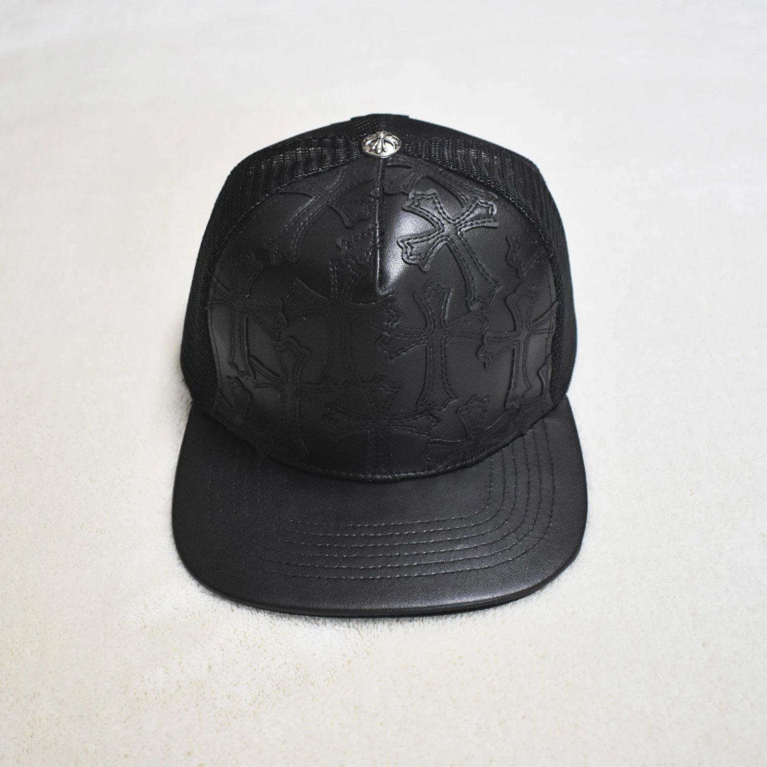 Chrome Hearts Camo Snapback Cap with Orange Logo Hats - 42