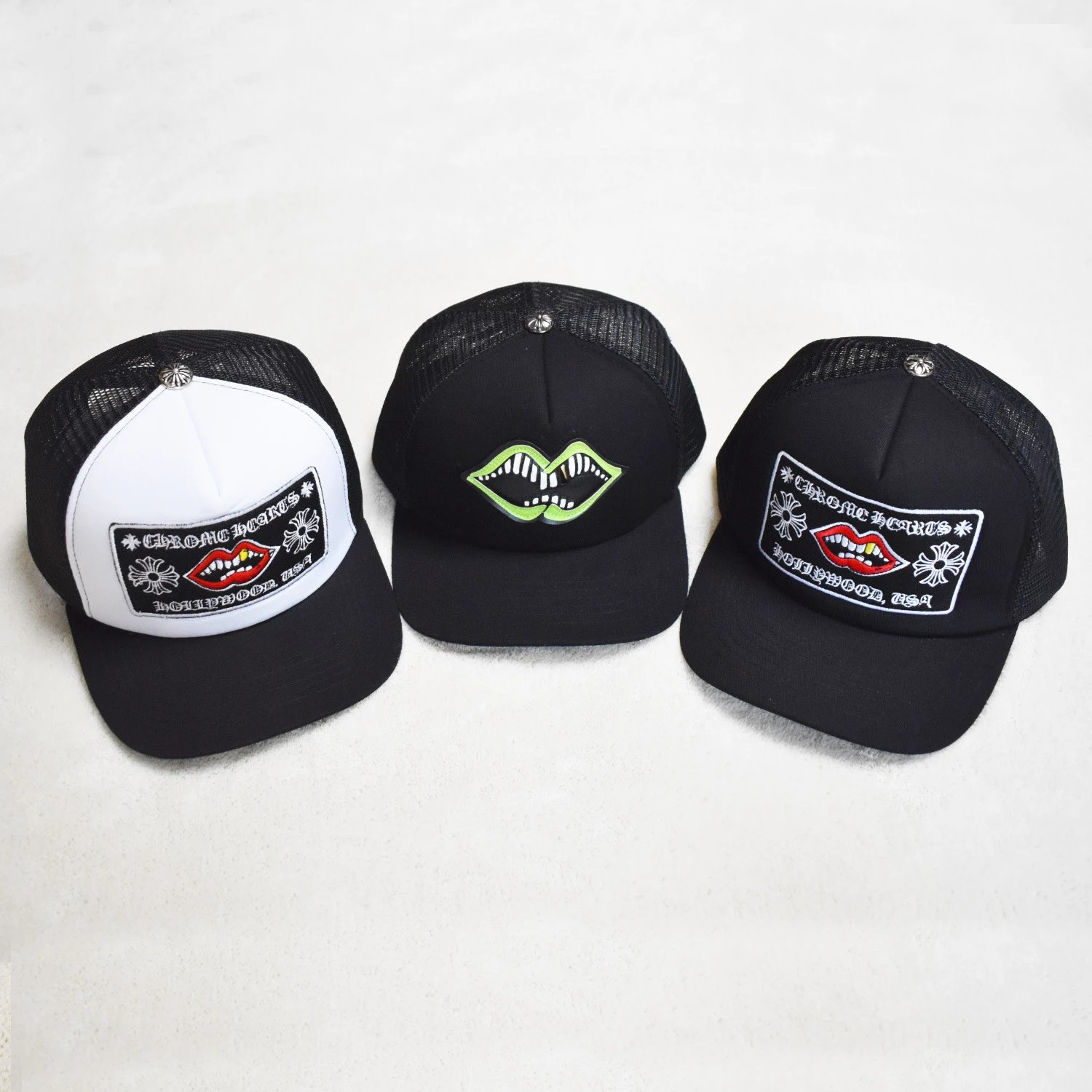 Chrome Hearts Camo Snapback Cap with Orange Logo Hats - 47