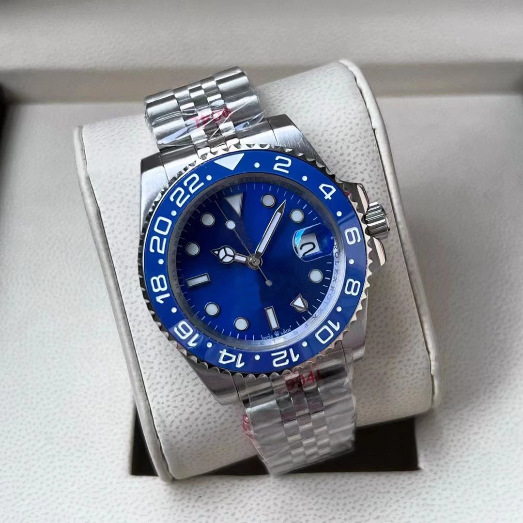 Rolex Submariner and GMT-Master — Five-bead blue face with a blue bezel