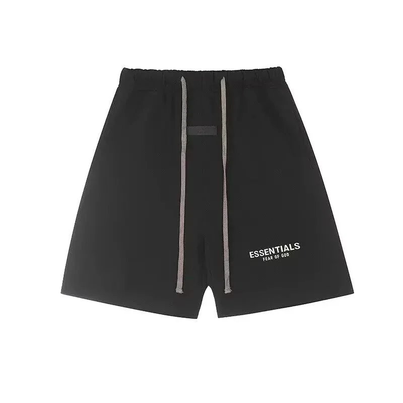 Black with White Font Shorts (Flocked)