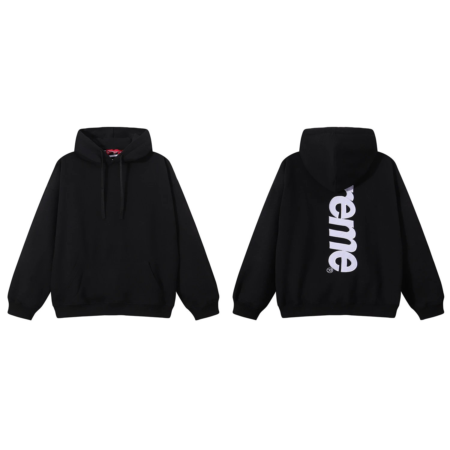 Fleece Hoodie and Sweatpants Set Autumn Winter Casual Loose American Style Tracksuit