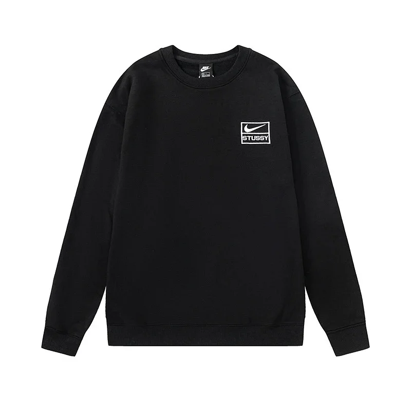 Nike × Stüssy Collab Crewneck Sweatshirt with Square-Framed Mini Logo - rep Nike