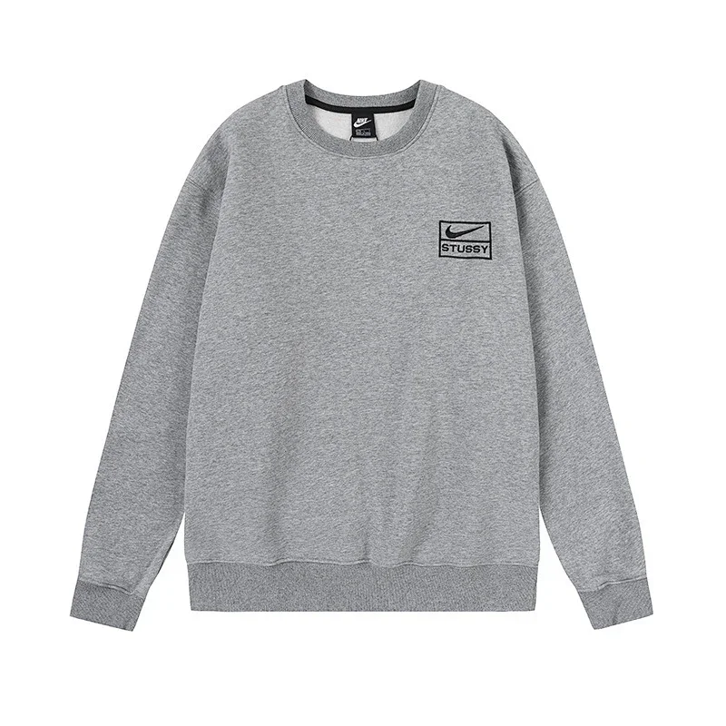 Nike × Stüssy Collab Crewneck Sweatshirt with Square-Framed Mini Logo - rep Stussy