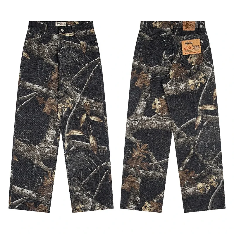 Stüssy Jungle Twig Camouflage Wide-Leg Jeans - rep Stussy