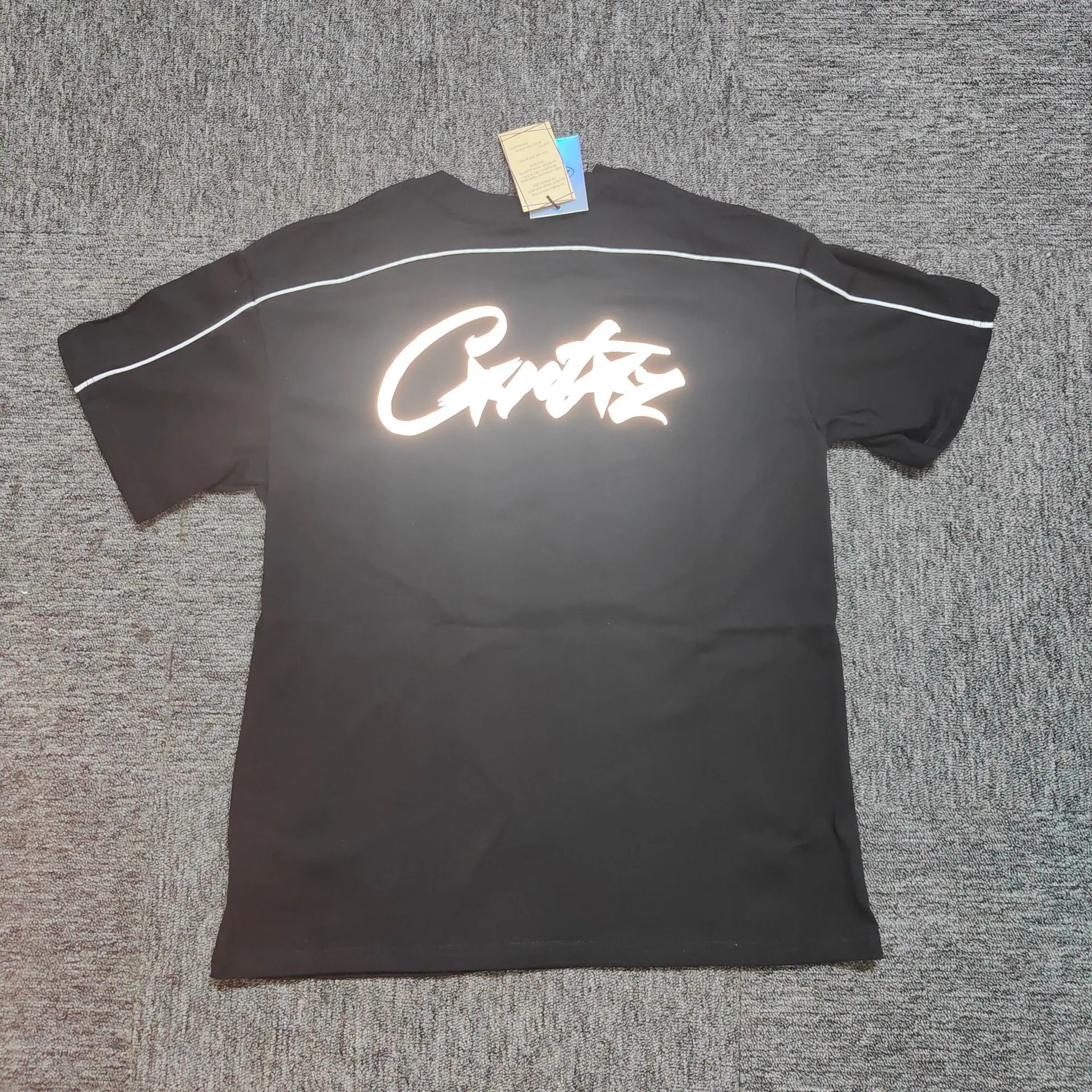 Cortez back graffiti raglan short-sleeved shirt