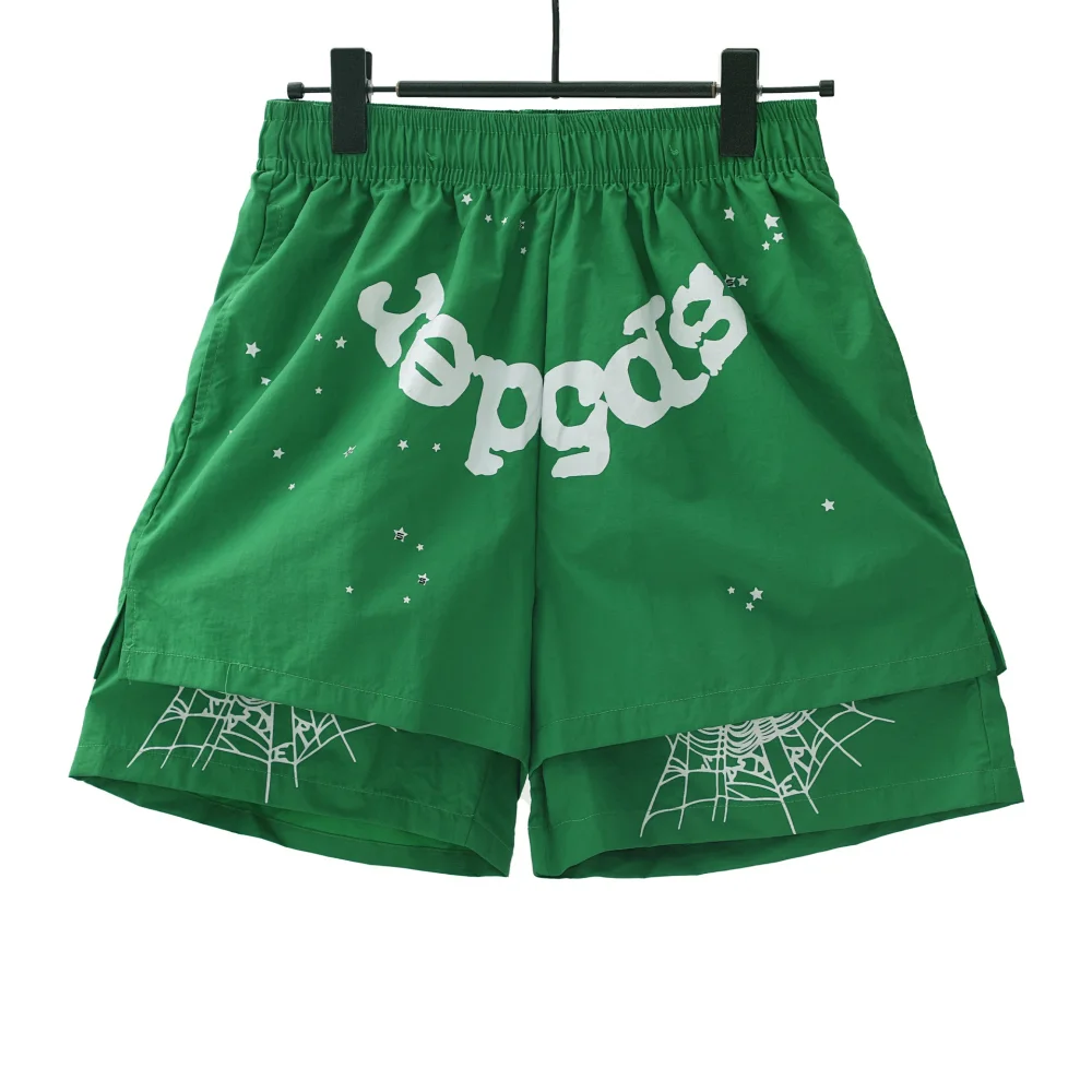 Sp5der Web Double-Layer Athletic Shorts