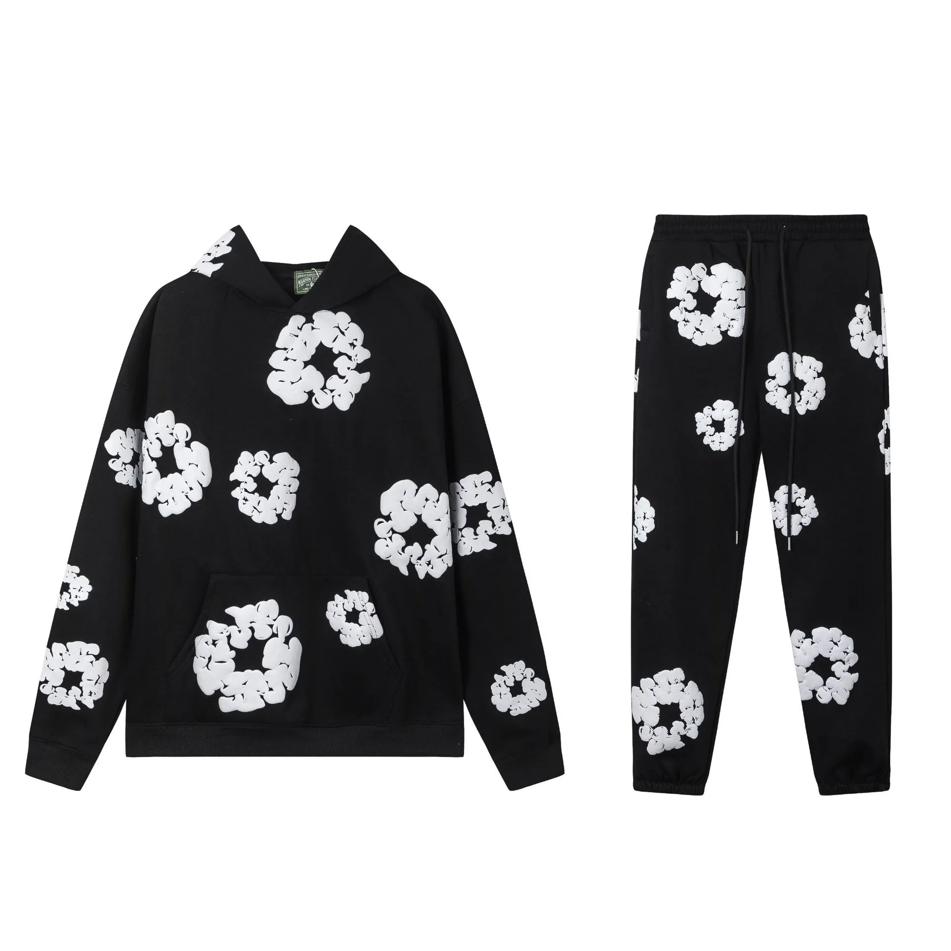 Denim Tears (US Streetwear Brand) Kapok Flower Foam-Print Sweatshirt and Sweatpants Set
