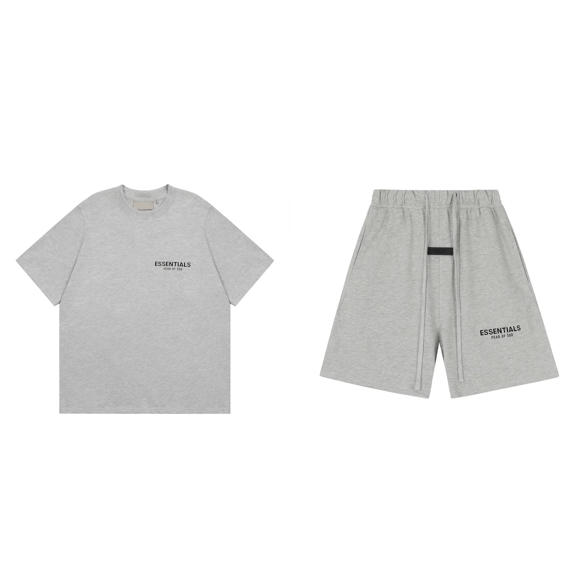 ESSENTIALS Heather Grey Short-Sleeve and Shorts Set