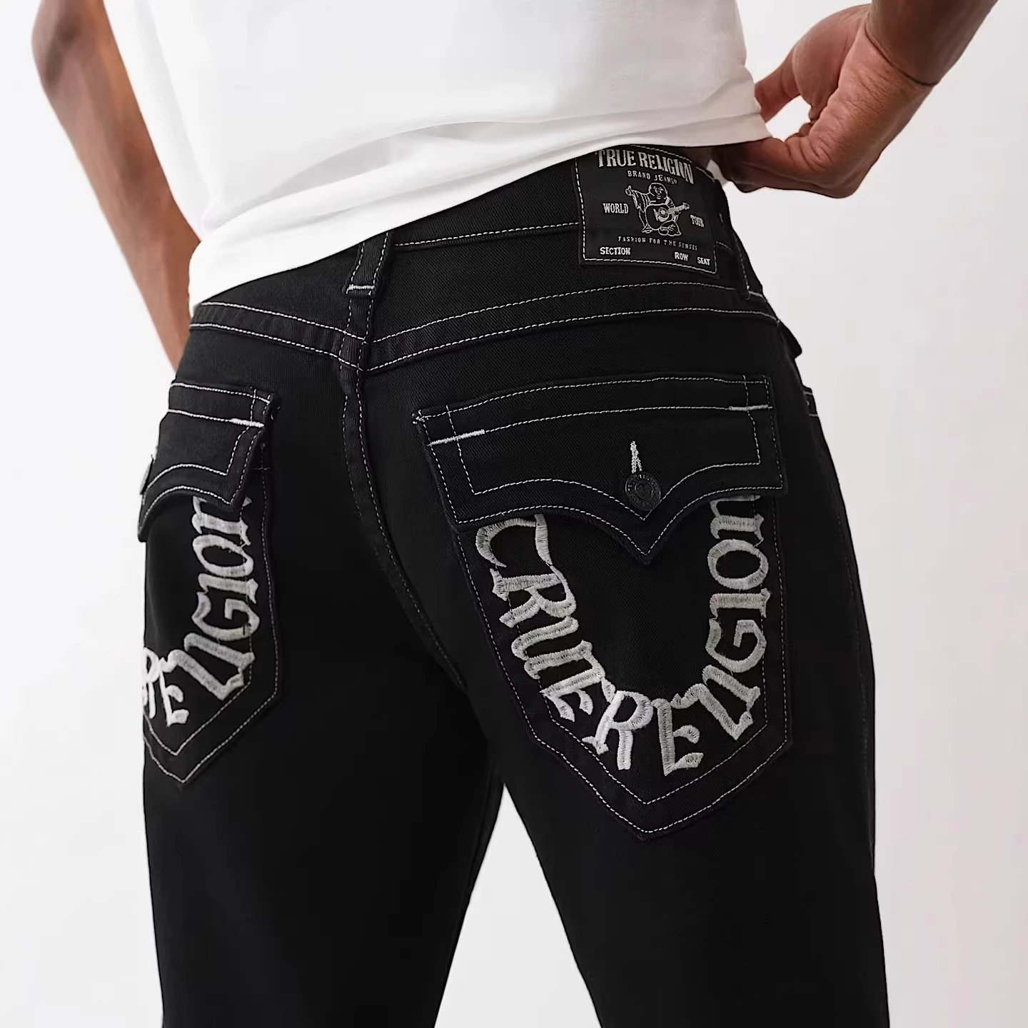 潮牌热卖true religion牛仔裤男休闲刺绣阔腿裤BOBBY BAGGY JEAN