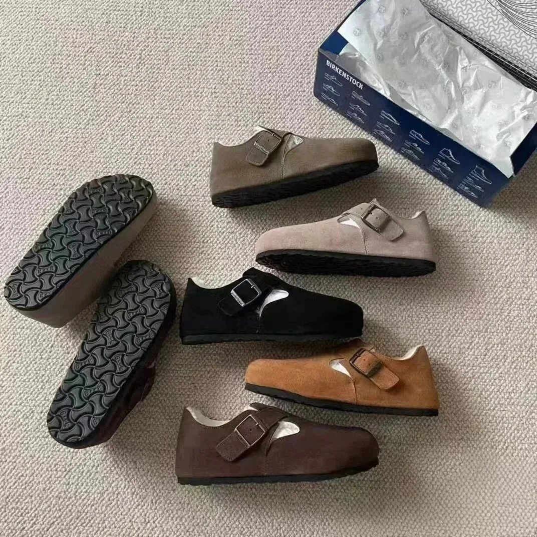 Birkenstock Boston Beige Suede Clogs - 8