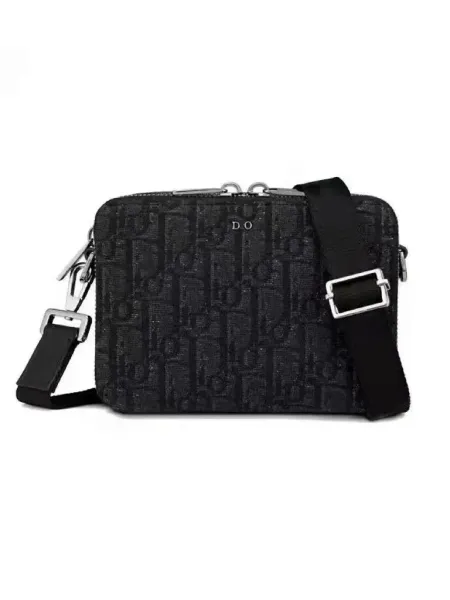 Dior Oblique Monogram Black Crossbody Bag - 1